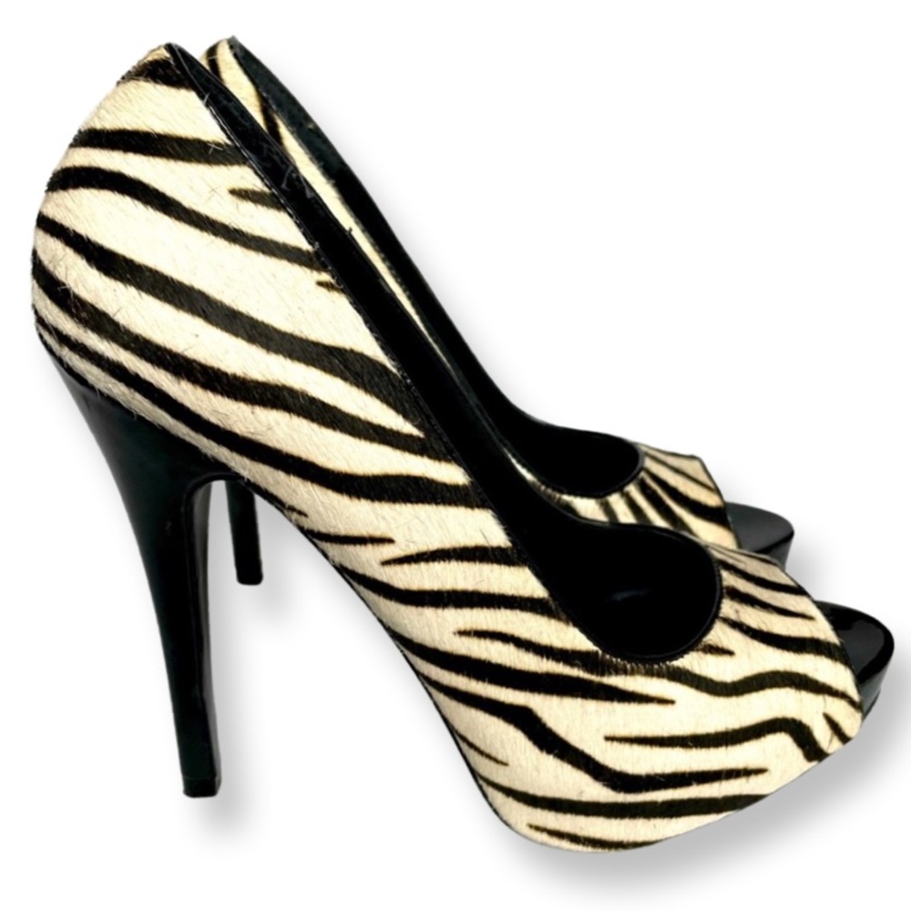 Aldo Zebra Leather Platform heels SZ 8.5 (39)